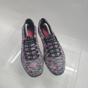 Skechers Women's Shoes Empire Blk Multicolor Pink Blue Memory Foam # 12414 Sz 11